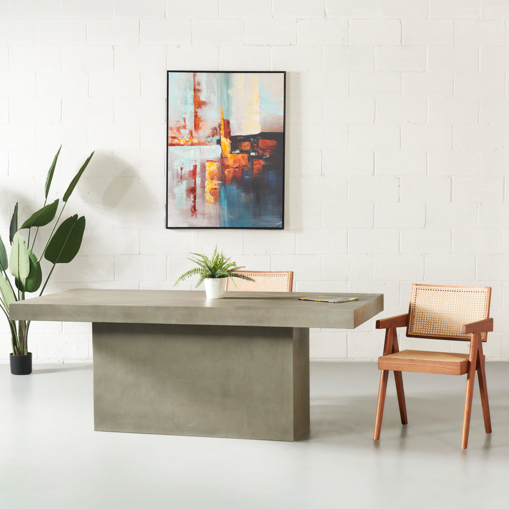 SANTORINI - Grey Concrete Dining Table – Wazo Furniture