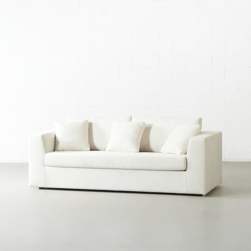 CAMERON - Cream Fabric Sofabed with Memory Foam Mattress