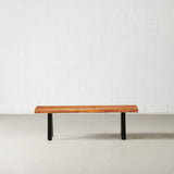 Acacia Live Edge Bench with Black Pyramid-Shaped Legs/Natural Color