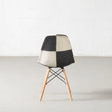 ESSEN - Grey Monochrome Fabric Patchwork Side Chair