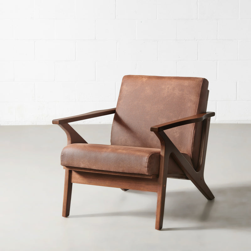 BIANCA - Brown Leather Lounge Chair