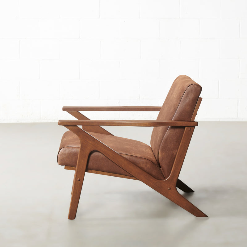 BIANCA - Brown Leather Lounge Chair