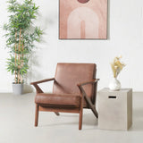 BIANCA - Brown Leather Lounge Chair