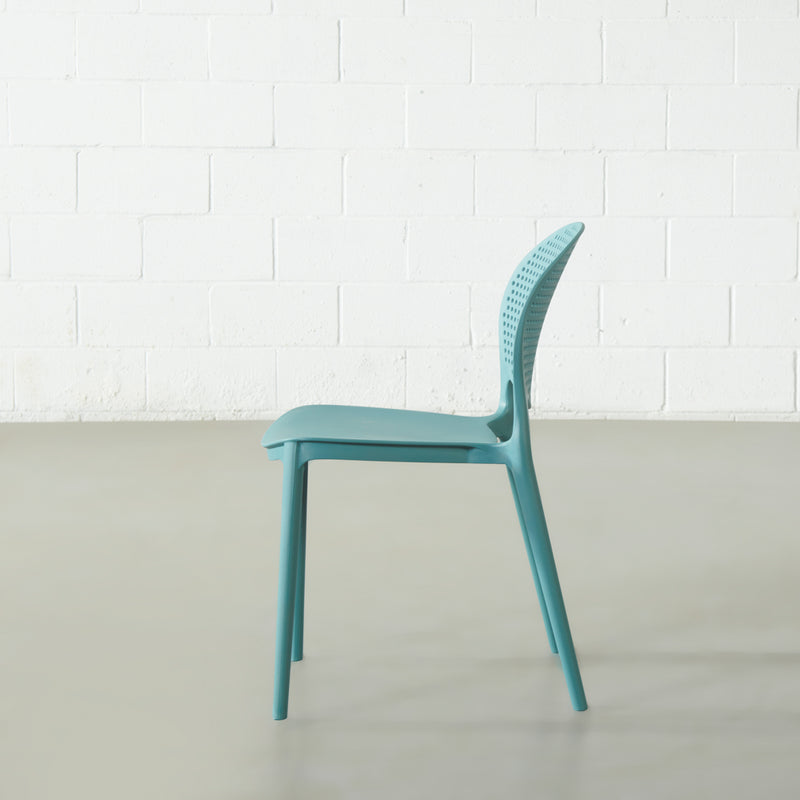 POLKA - Blue UV Resistant Plastic Dining Chair