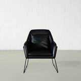 BROOK - Black Leather Lounge Chair