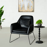 BROOK - Black Leather Lounge Chair