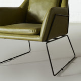 BROOK - Green Leather Lounge Chair