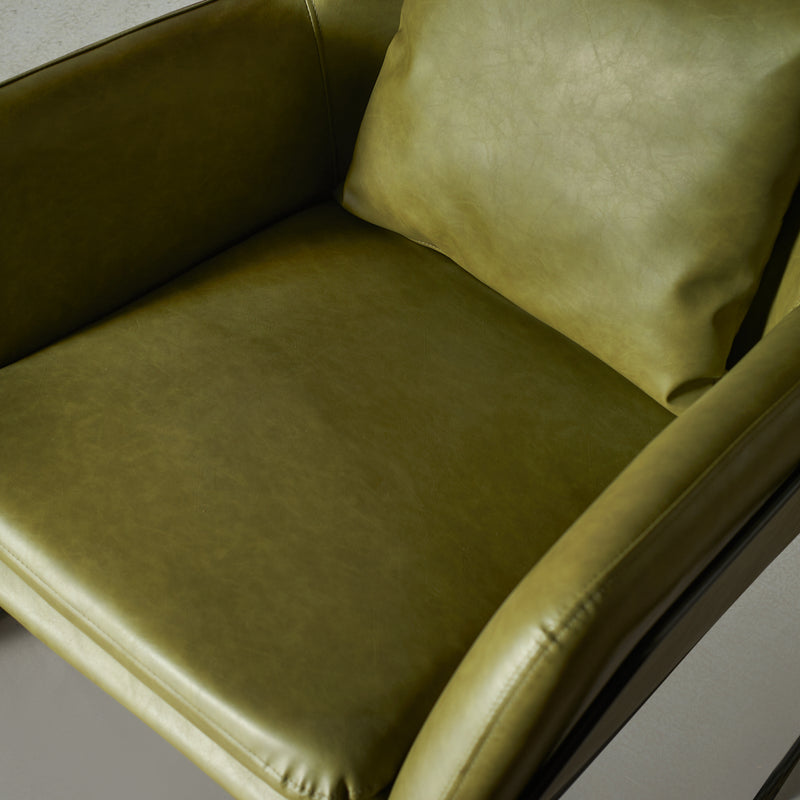 BROOK - Green Leather Lounge Chair