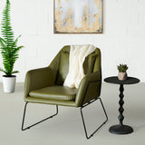 BROOK - Green Leather Lounge Chair