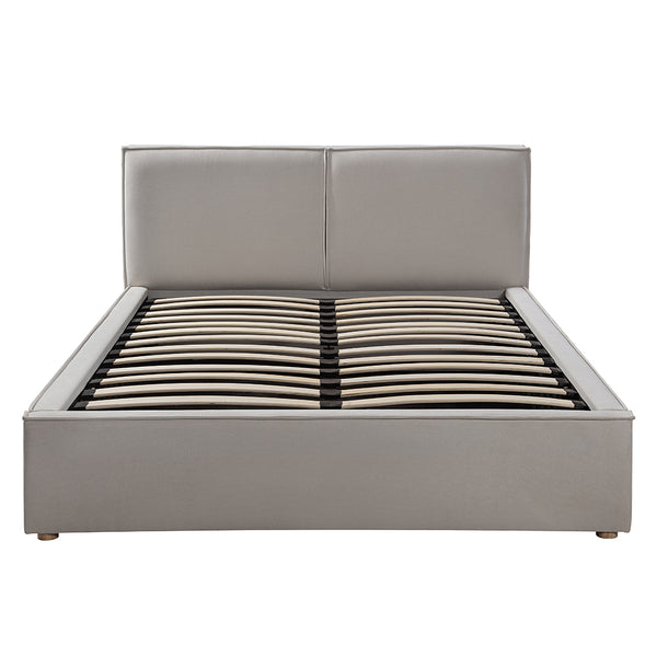 DENMARK - Cream Fabric Lift Up Storage Platform Bed