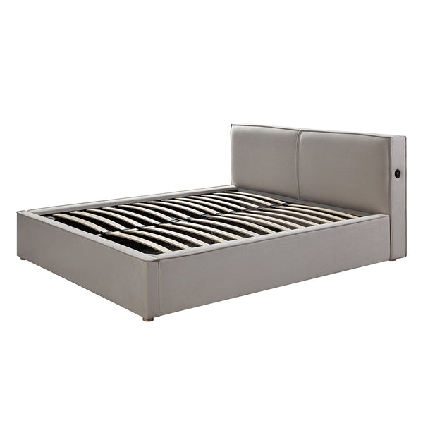 DENMARK - Cream Fabric Lift Up Storage Platform Bed