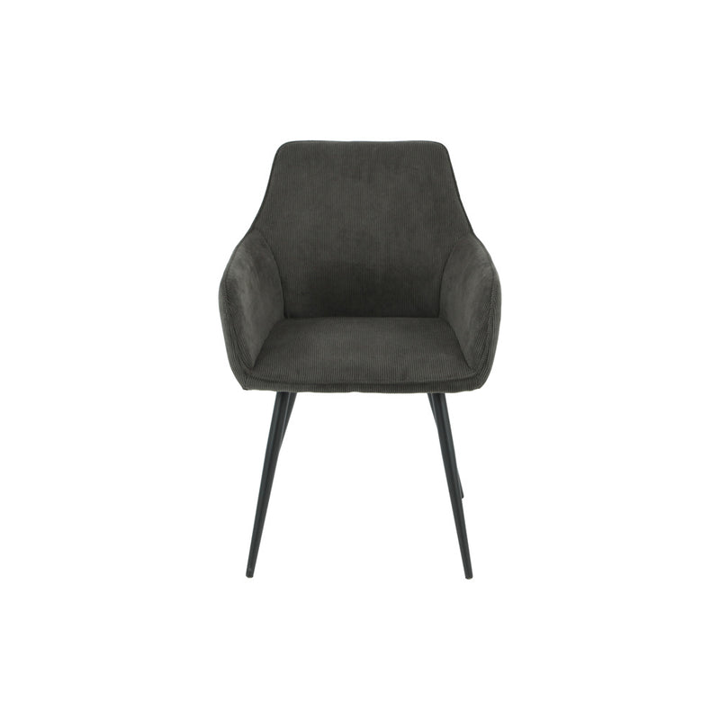 DIMA - Black Lines Pattern Fabric Dining Armchair