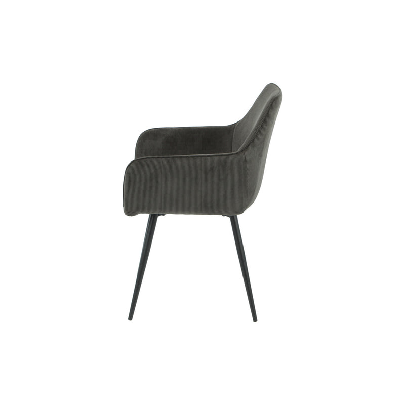 DIMA - Black Lines Pattern Fabric Dining Armchair