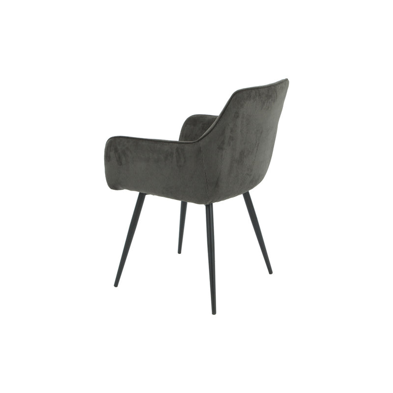 DIMA - Black Lines Pattern Fabric Dining Armchair