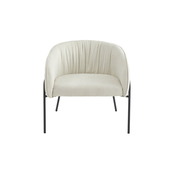 AGNES - Beige Fabric Lounge Chair