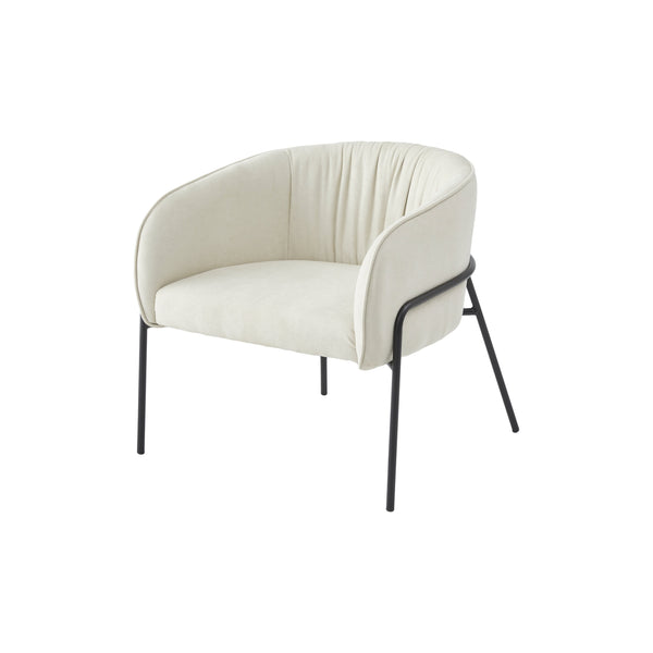 AGNES - Beige Fabric Lounge Chair