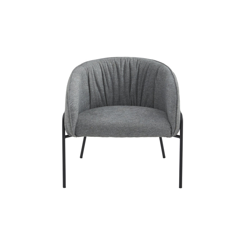 AGNES - Grey Fabric Lounge Chair