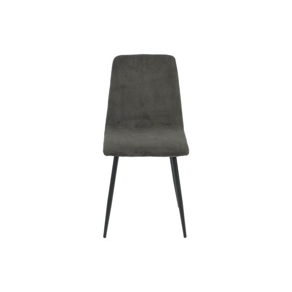 DIMA - Black Lines Pattern Fabric Dining Side Chair