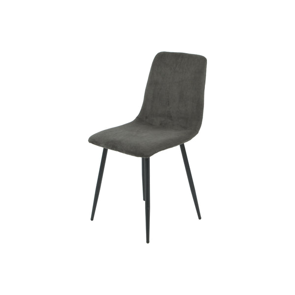 DIMA - Black Lines Pattern Fabric Dining Side Chair