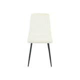 DIMA - Cream Lines Pattern Fabric Dining Side Chair