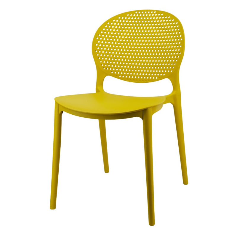 POLKA - Yellow UV Resistant Plastic Dining Chair