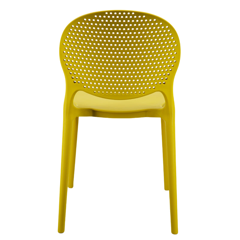 POLKA - Yellow UV Resistant Plastic Dining Chair