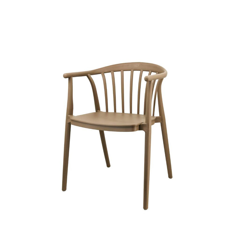 EDITH - Brown UV Resistant Plastic Dining Chair