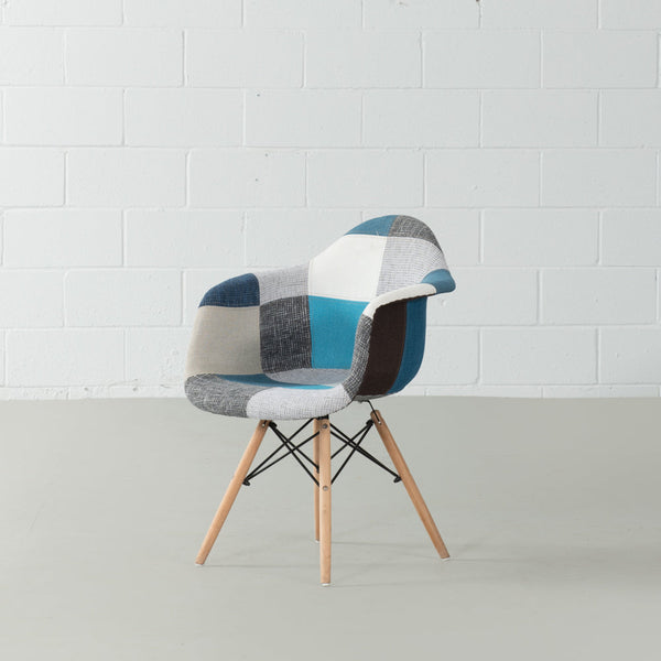 Blue discount patchwork chair