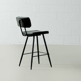 Black Leather Bar Stool (75 cm) - FINAL SALE