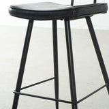 Black Leather Bar Stool (75 cm) - FINAL SALE