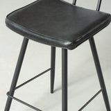 Black Leather Bar Stool (75 cm) - FINAL SALE