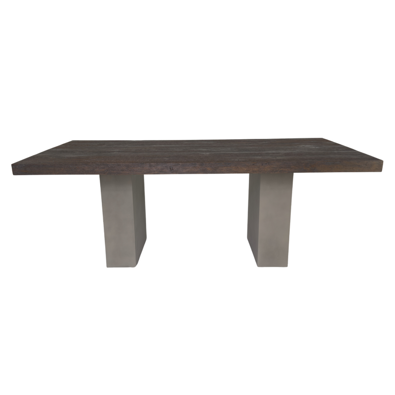 ATHENA - Walnut Finish Oak Top with Concrete Base Dining Table