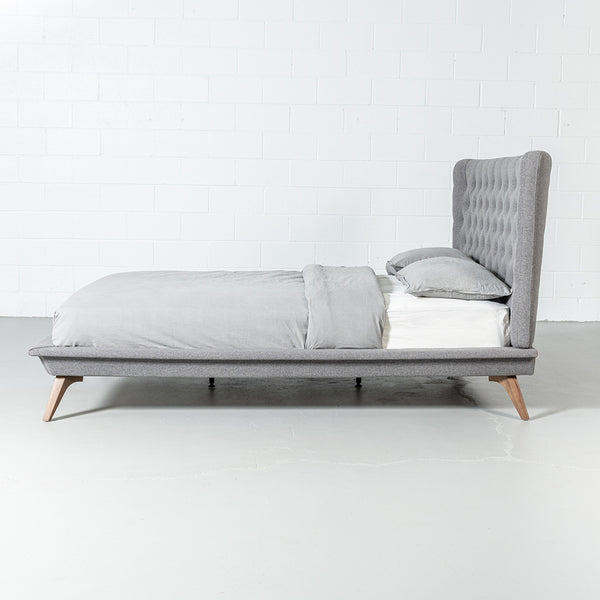 MAY - Dark Grey Fabric Bed - Wazo Furniture