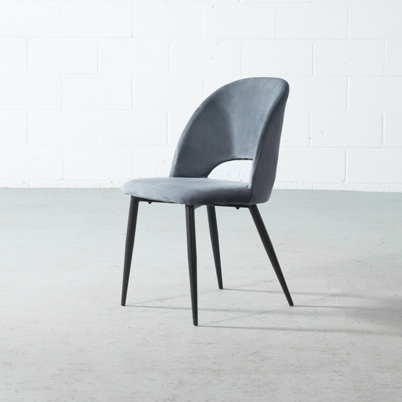 WALTER - Grey Velvet Chair - FINAL SALE