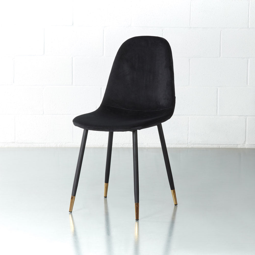 MILAN - Black Velvet Dining Chair – Wazo Furniture